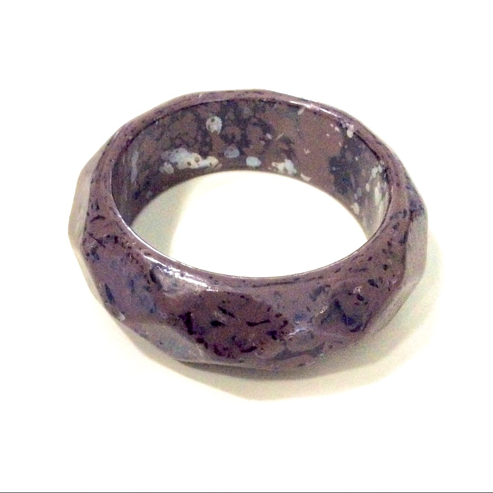 Vintage Bangle Bracelet Acrylic Brown